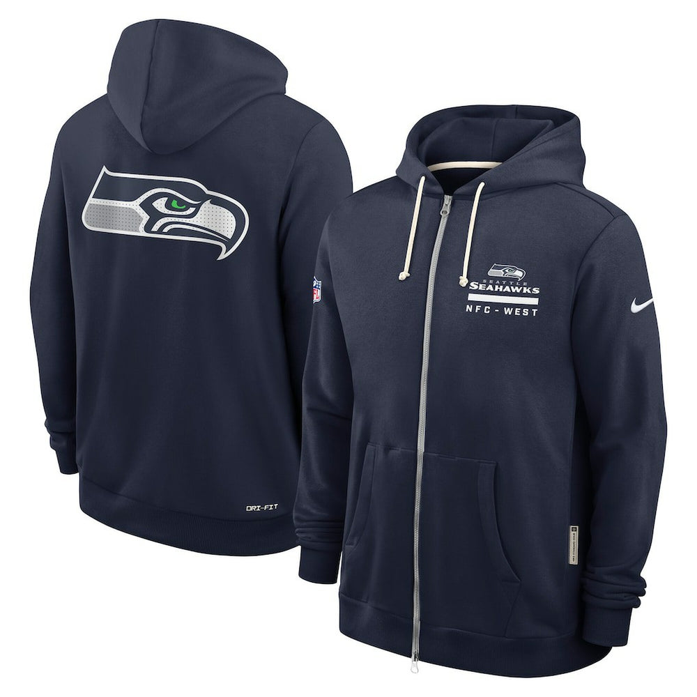 Seattle Seahawks Sideline Standard Issue Utility Player Dri-FIT Full-Zip Hoodie - College Navy discount