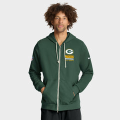 Green Bay Packers Sideline Standard Issue Utility Player Dri-FIT Full-Zip Hoodie - Green for sale