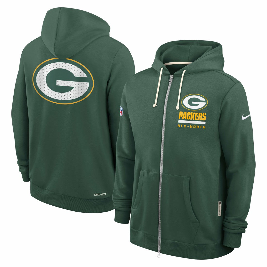 Green Bay Packers Sideline Standard Issue Utility Player Dri-FIT Full-Zip Hoodie - Green for sale