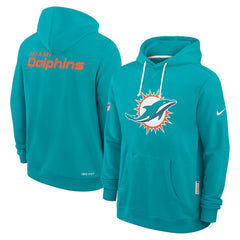 Miami Dolphins Sideline Standard Issue Initial Home Dri-FIT Hoodie - Aqua for sale