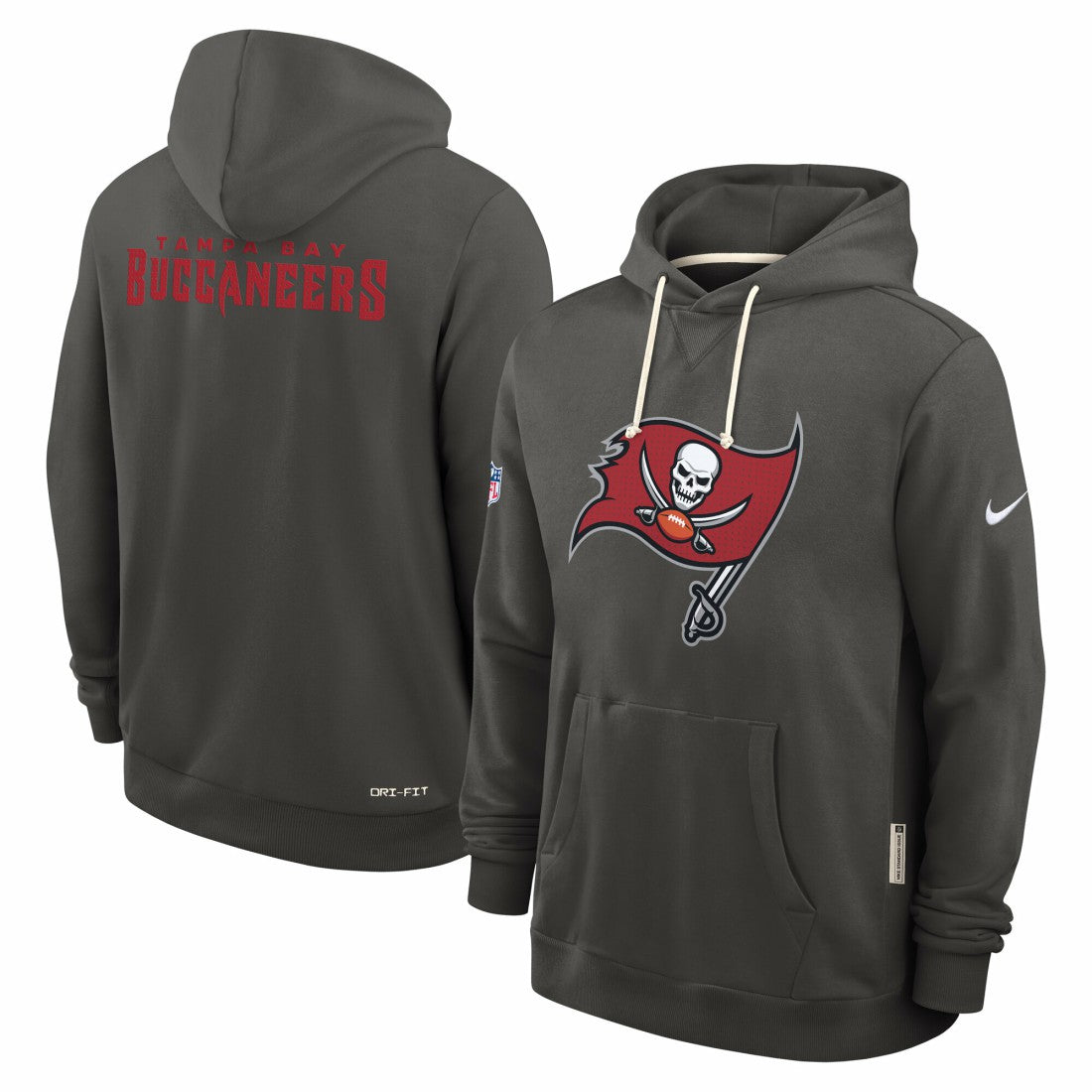 Tampa Bay Buccaneers Sideline Standard Issue Initial Home Dri-FIT Hoodie - Pewter outlet
