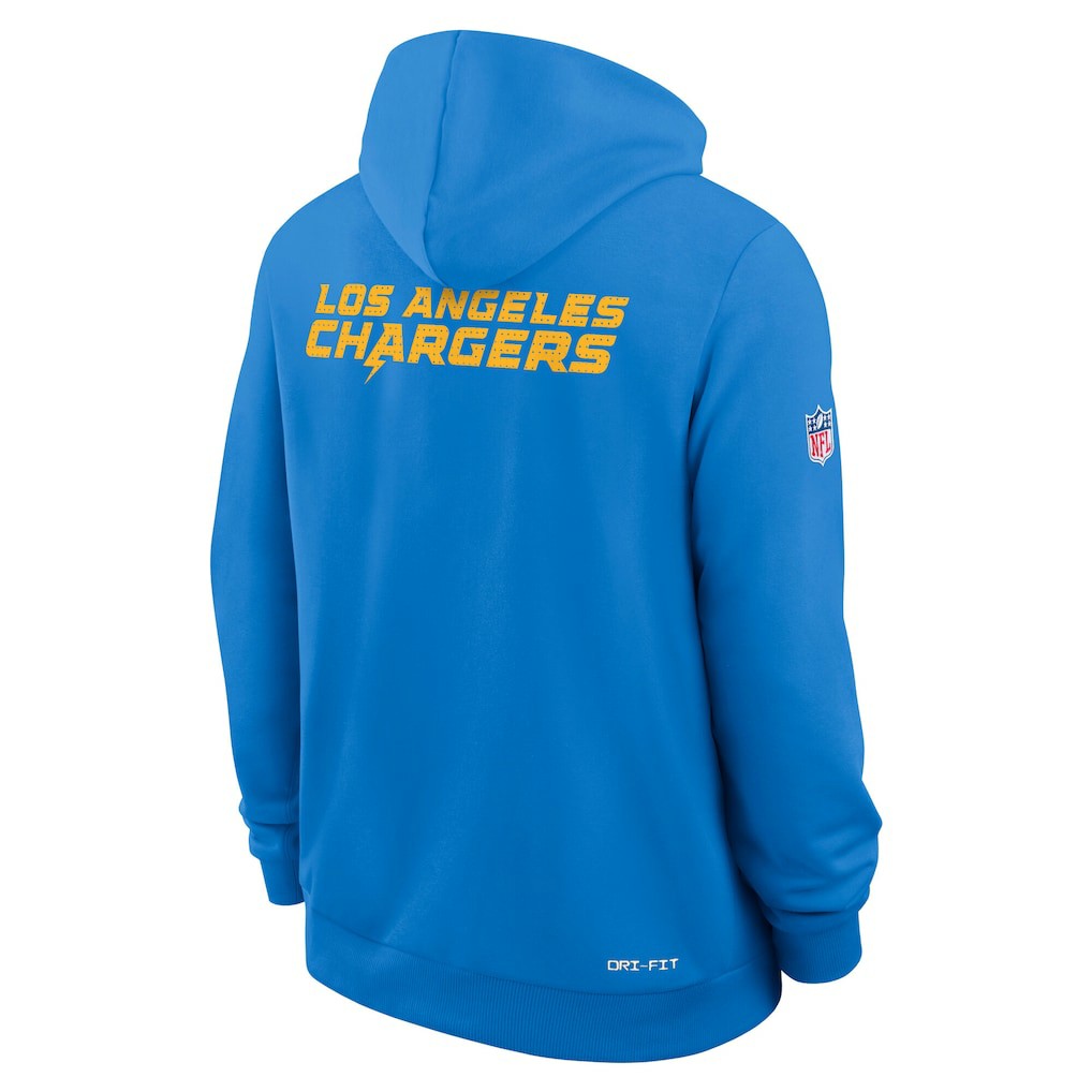 Los Angeles Chargers Sideline Standard Issue Initial Home Dri-FIT Hoodie - Powder Blue on sale