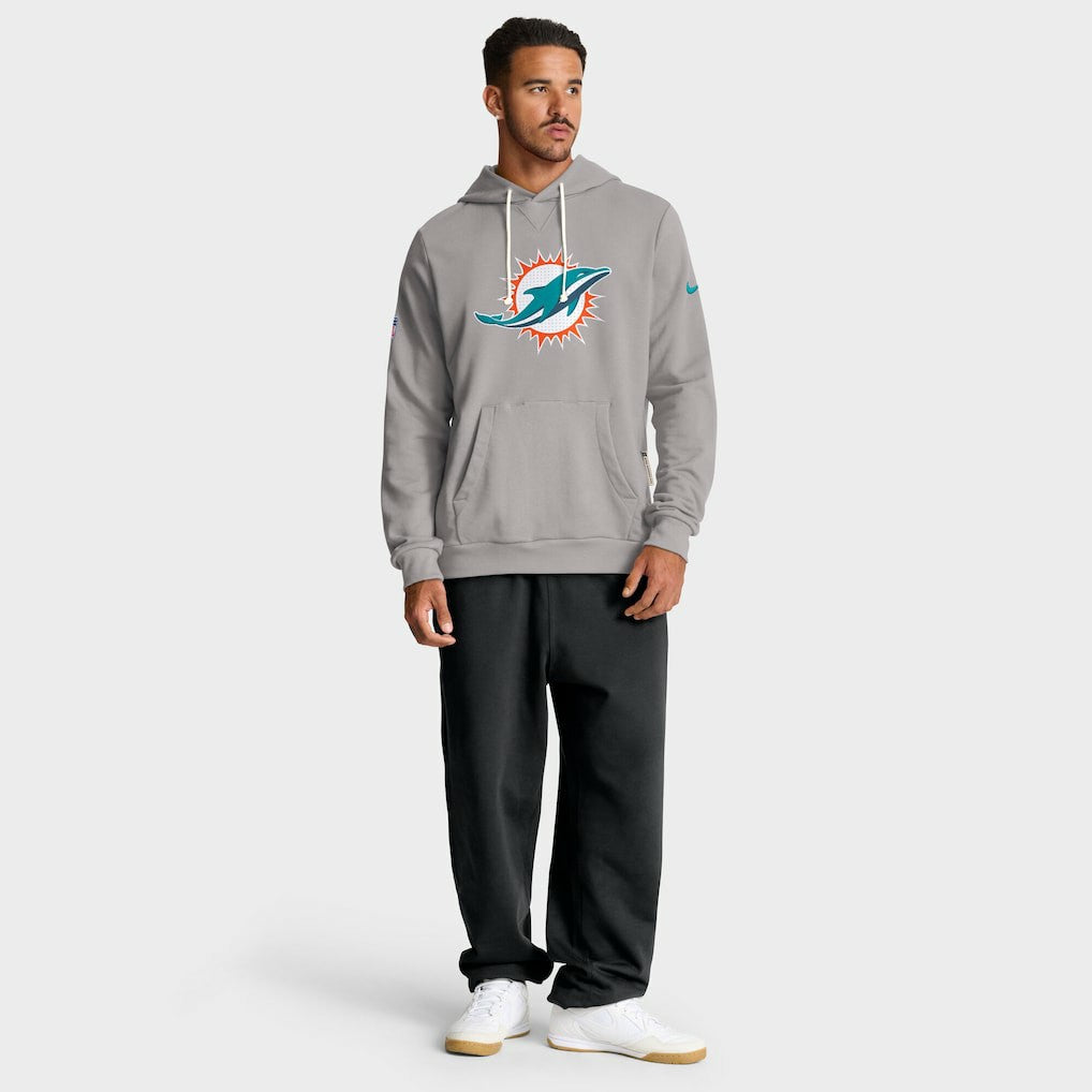 Miami Dolphins Sideline Standard Issue Initial Home Dri-FIT Hoodie - Charcoal discount