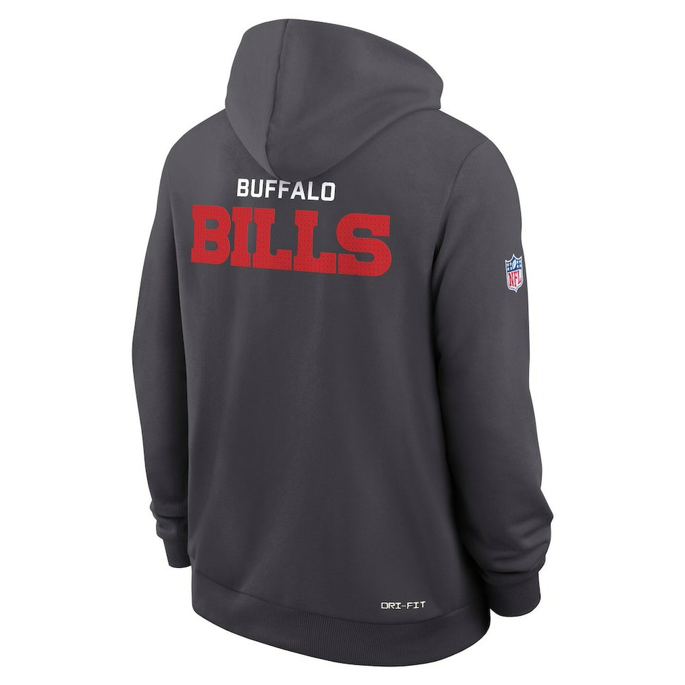 Buffalo Bills Sideline Standard Issue Initial Home Dri-FIT Hoodie - Anthracite for sale