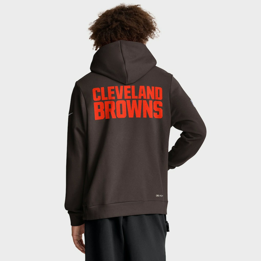 Cleveland Browns Sideline Standard Issue Initial Home Dri-FIT Hoodie - Brown cheap