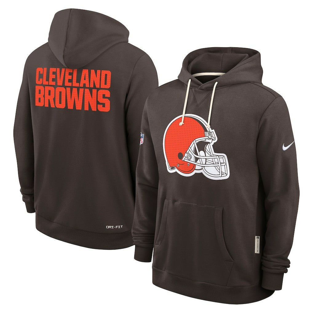 Cleveland Browns Sideline Standard Issue Initial Home Dri-FIT Hoodie - Brown cheap