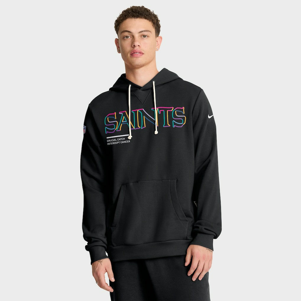 New Orleans Saints 2025 NFL Crucial Catch Sideline Standard Issue Dri-FIT Hoodie - Black for sale