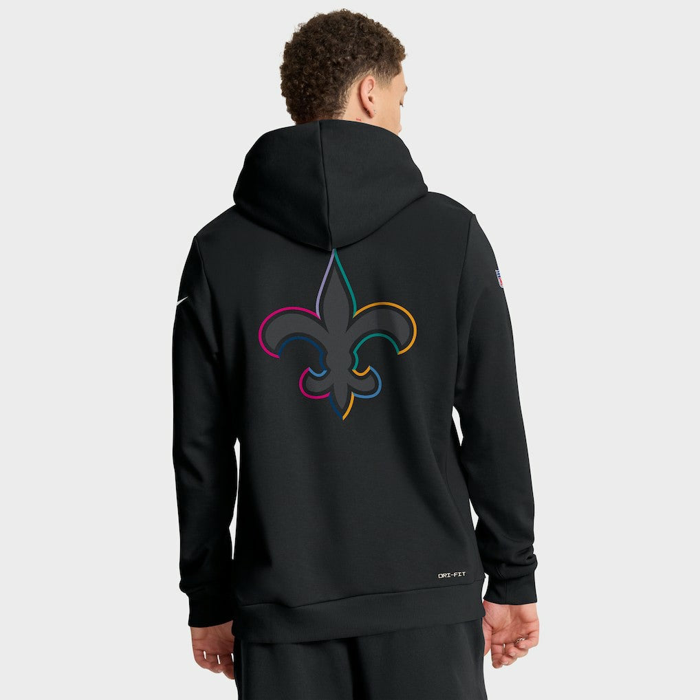 New Orleans Saints 2025 NFL Crucial Catch Sideline Standard Issue Dri-FIT Hoodie - Black for sale