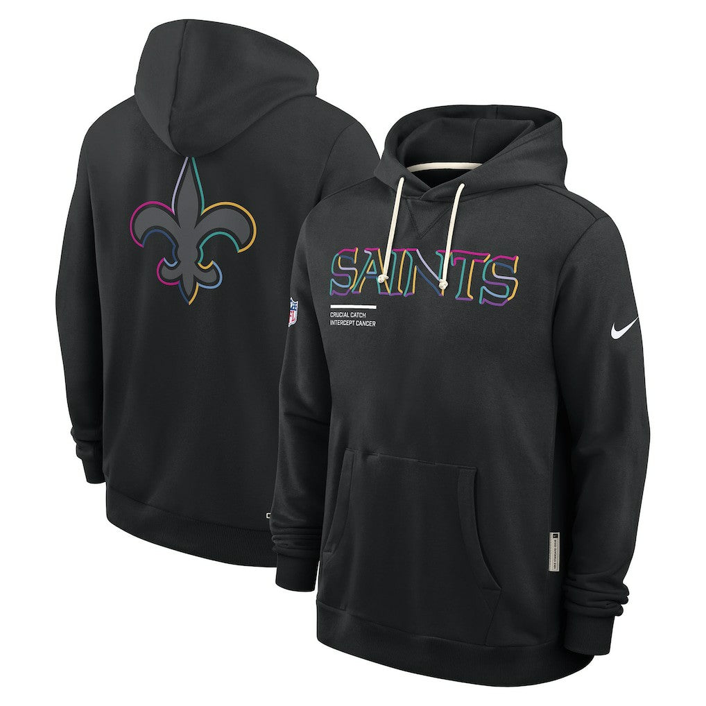 New Orleans Saints 2025 NFL Crucial Catch Sideline Standard Issue Dri-FIT Hoodie - Black for sale