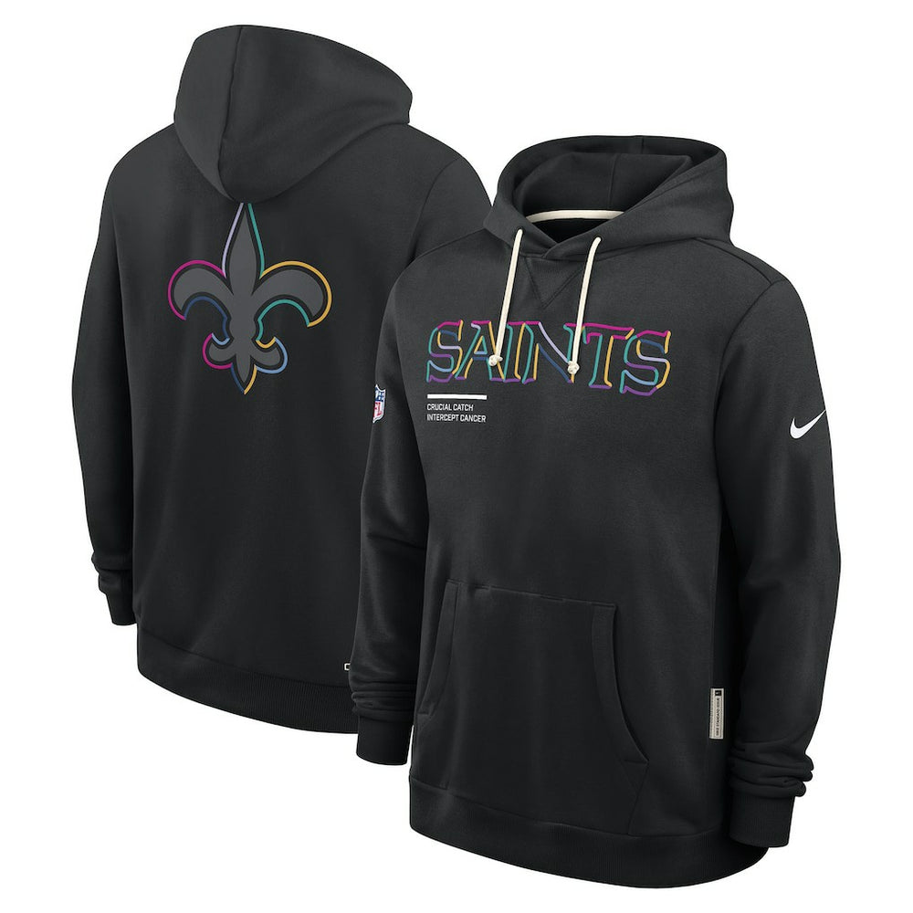 New Orleans Saints 2025 NFL Crucial Catch Sideline Standard Issue Dri-FIT Hoodie - Black for sale