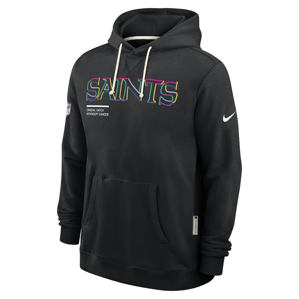 New Orleans Saints 2025 NFL Crucial Catch Sideline Standard Issue Dri-FIT Hoodie - Black for sale