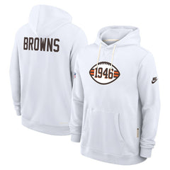 Cleveland Browns Sideline Standard Issue Alt 2 Dri-FIT Hoodie - White discount