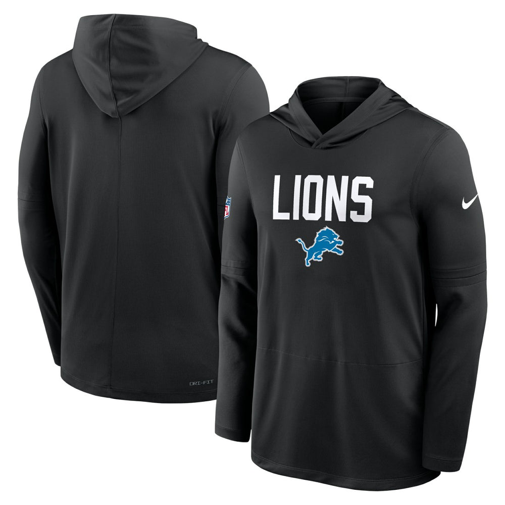 Detroit Lions Sideline Pass Accuracy Dri-FIT Long Sleeve Hoodie T-Shirt - Black for sale