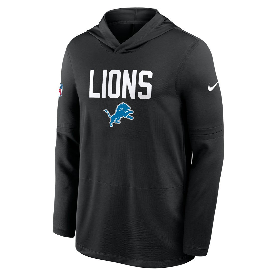 Detroit Lions Sideline Pass Accuracy Dri-FIT Long Sleeve Hoodie T-Shirt - Black for sale
