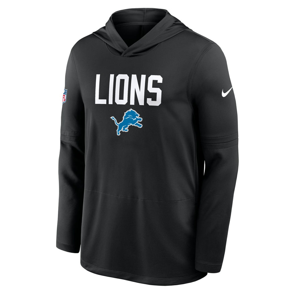 Detroit Lions Sideline Pass Accuracy Dri-FIT Long Sleeve Hoodie T-Shirt - Black for sale