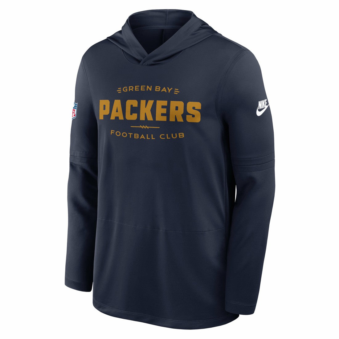 Green Bay Packers The 1923 Classic Pass Accuracy Dri-FIT Long Sleeve Hoodie T-Shirt - Navy for sale