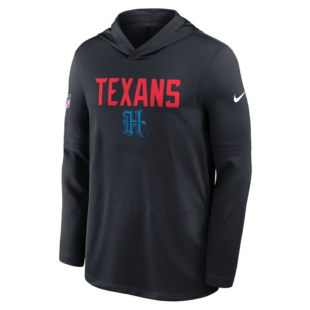 Houston Texans Sideline Pass Accuracy Dri-FIT Long Sleeve Hoodie T-Shirt  - Blue online