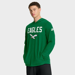 Philadelphia Eagles Sideline Pass Accuracy Dri-FIT Long Sleeve Hoodie T-Shirt  - Kelly Green for sale