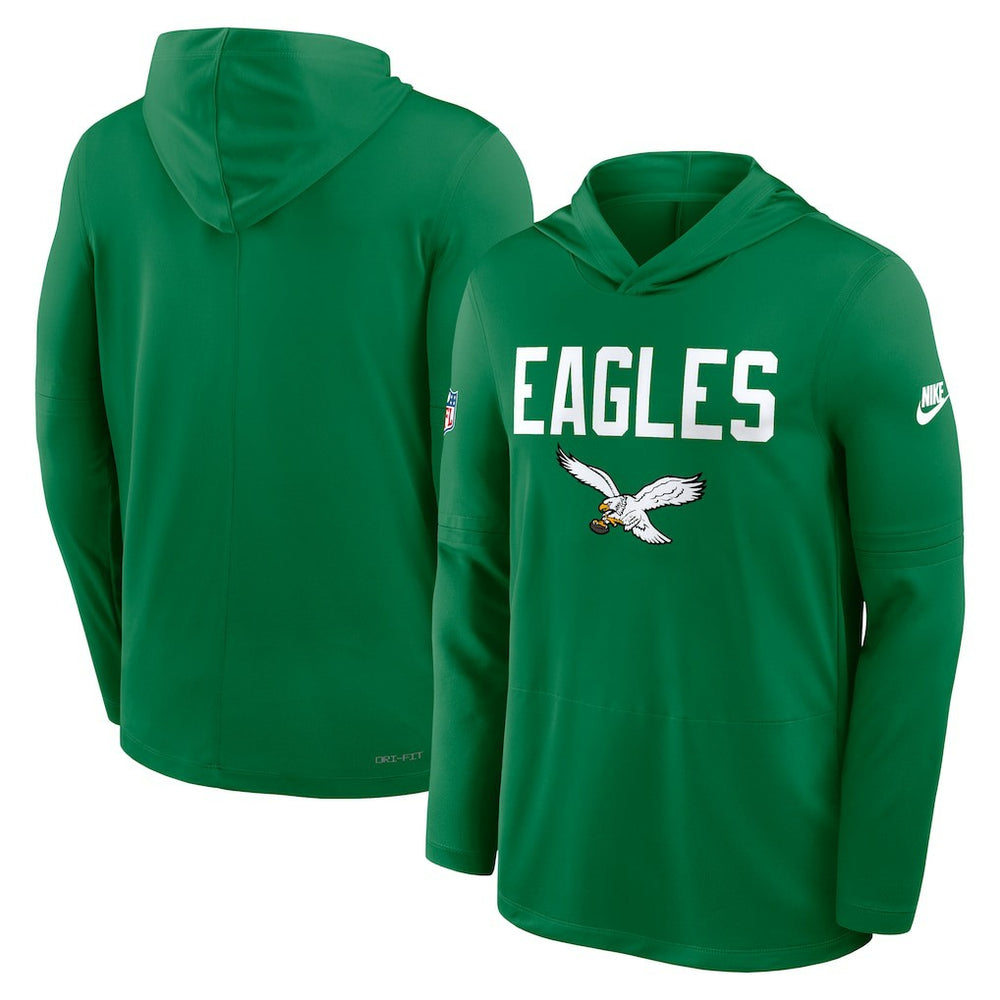 Philadelphia Eagles Sideline Pass Accuracy Dri-FIT Long Sleeve Hoodie T-Shirt  - Kelly Green for sale