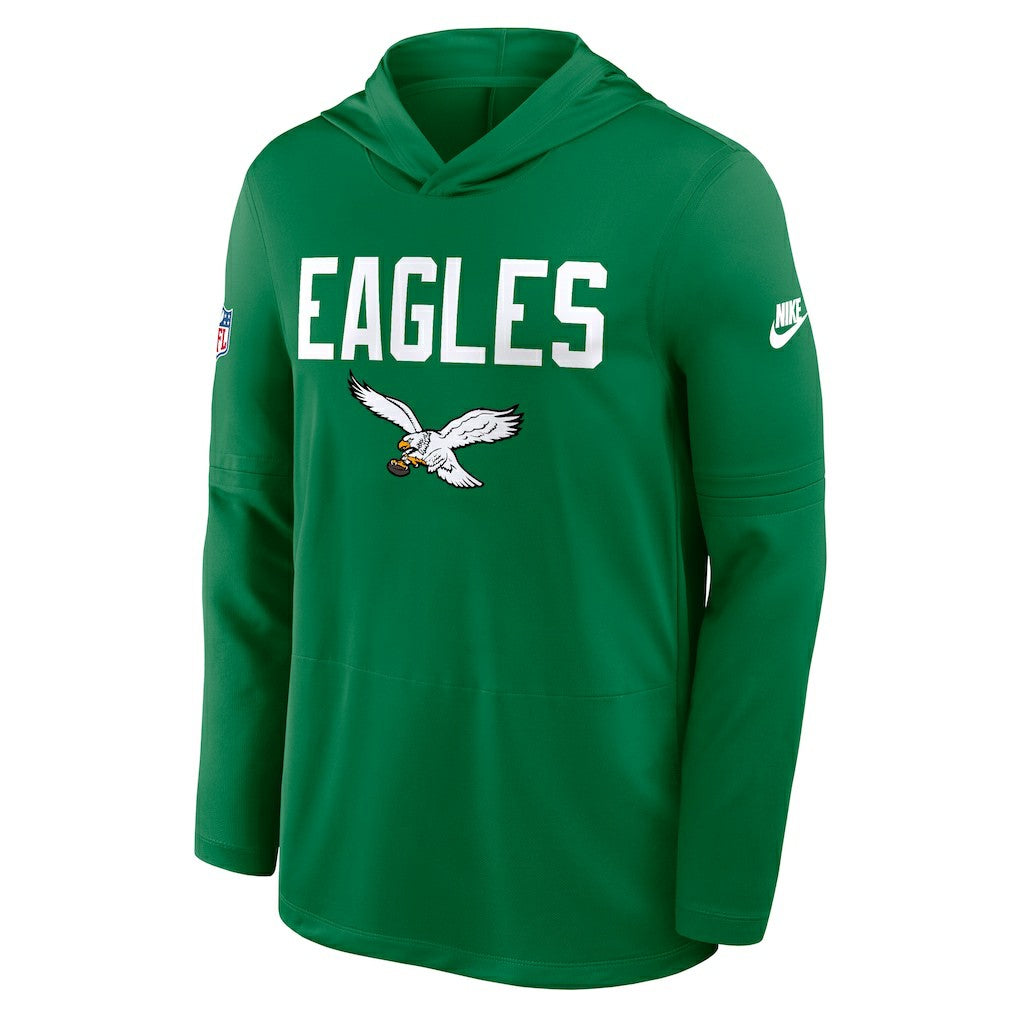 Philadelphia Eagles Sideline Pass Accuracy Dri-FIT Long Sleeve Hoodie T-Shirt  - Kelly Green for sale