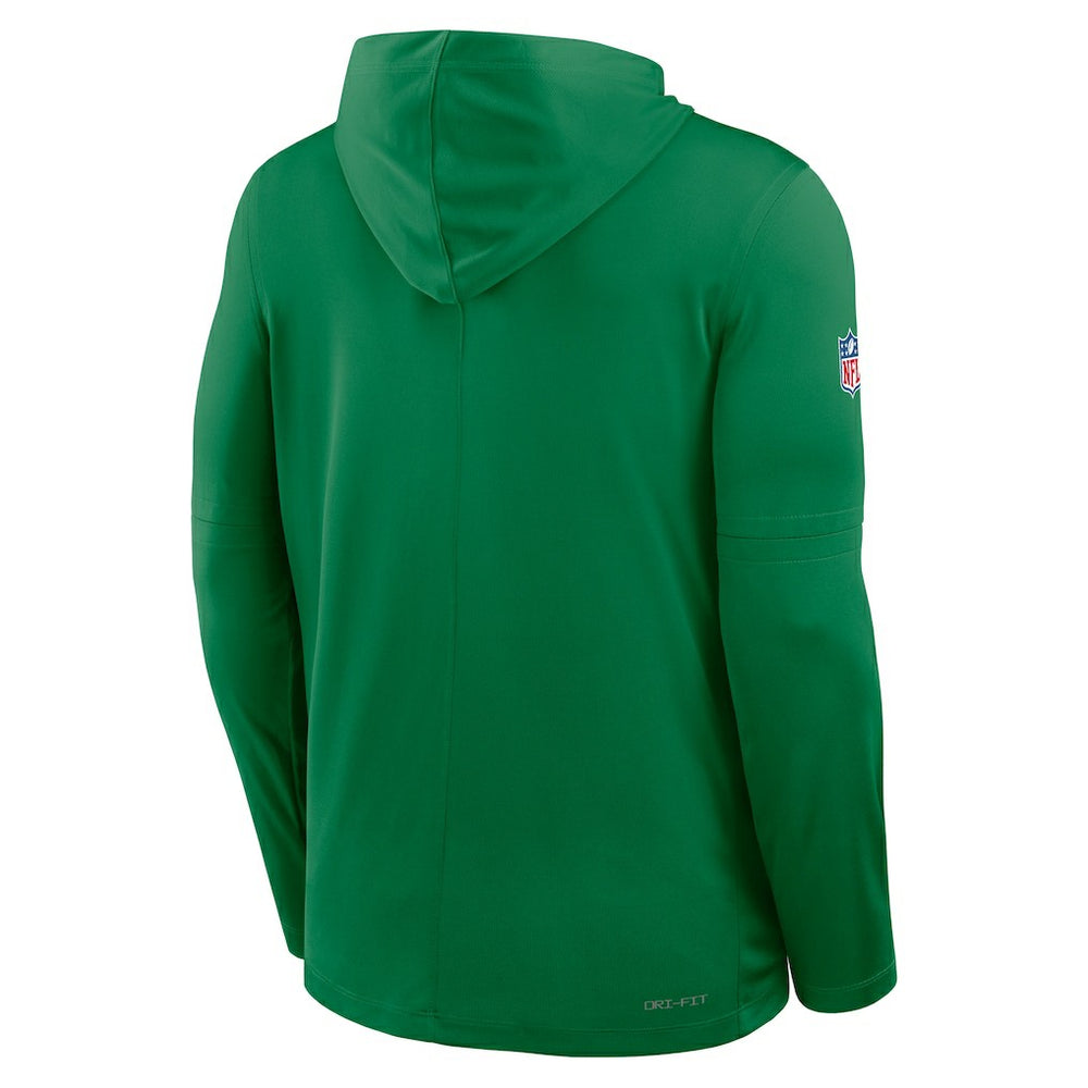 Philadelphia Eagles Sideline Pass Accuracy Dri-FIT Long Sleeve Hoodie T-Shirt  - Kelly Green for sale