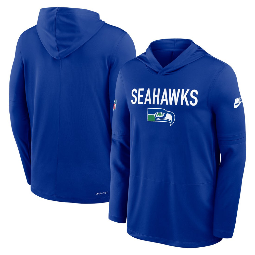 Seattle Seahawks Sideline Pass Accuracy Dri-FIT Long Sleeve Hoodie T-Shirt - Royal cheap
