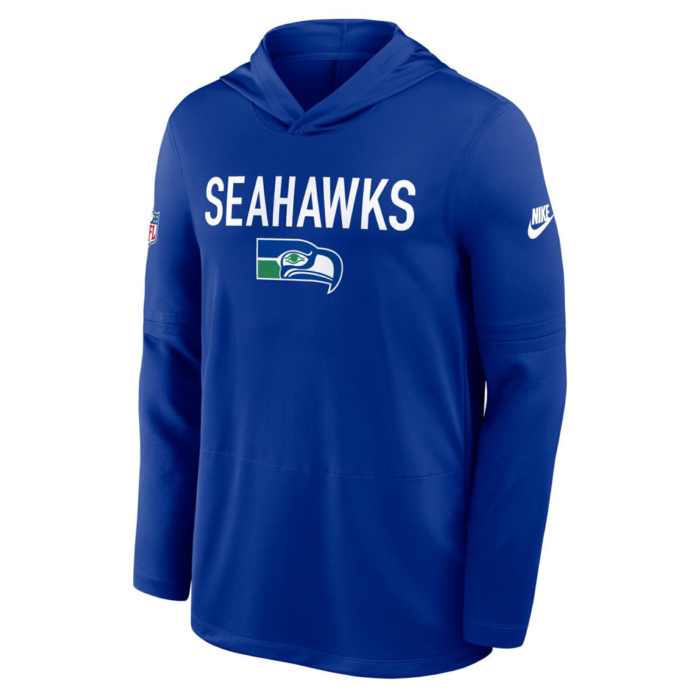 Seattle Seahawks Sideline Pass Accuracy Dri-FIT Long Sleeve Hoodie T-Shirt - Royal cheap