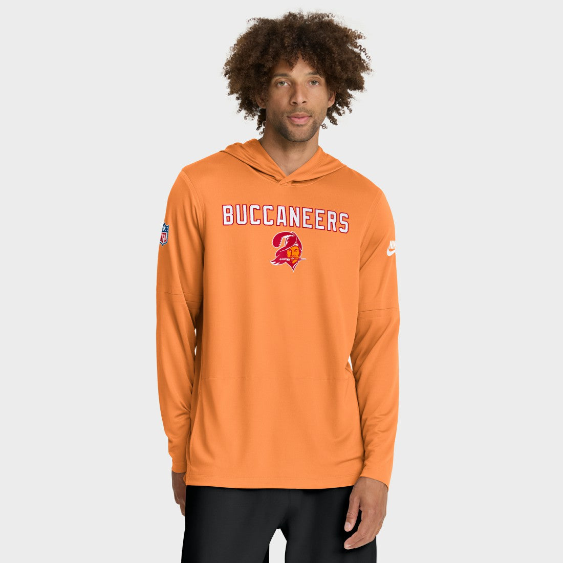 Tampa Bay Buccaneers Sideline Pass Accuracy Dri-FIT Long Sleeve Hoodie T-Shirt - Orange discount