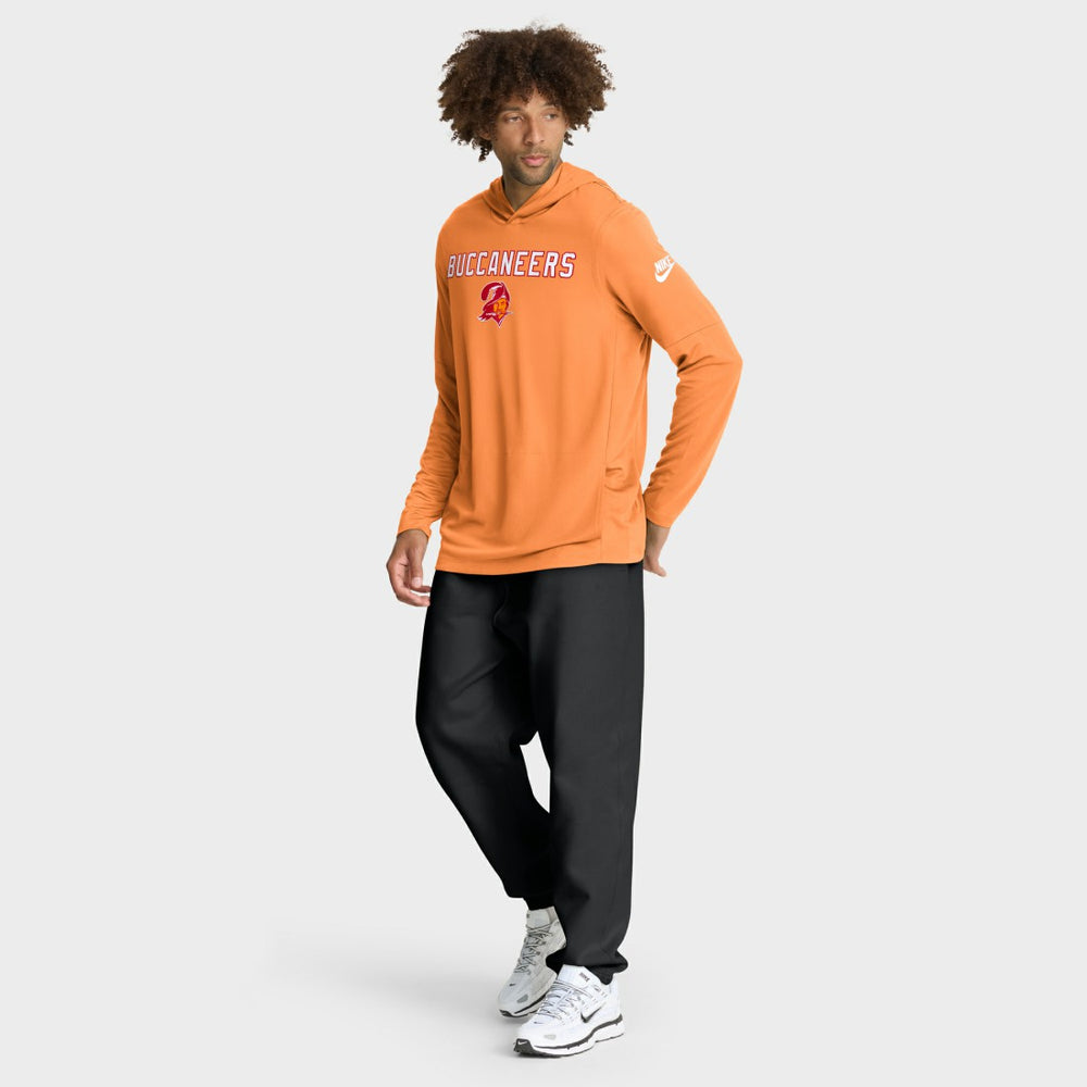 Tampa Bay Buccaneers Sideline Pass Accuracy Dri-FIT Long Sleeve Hoodie T-Shirt - Orange discount