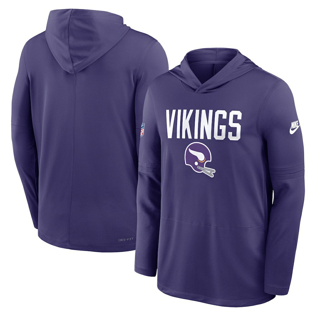 Minnesota Vikings Sideline Pass Accuracy Dri-FIT Long Sleeve Hoodie T-Shirt - Purple outlet