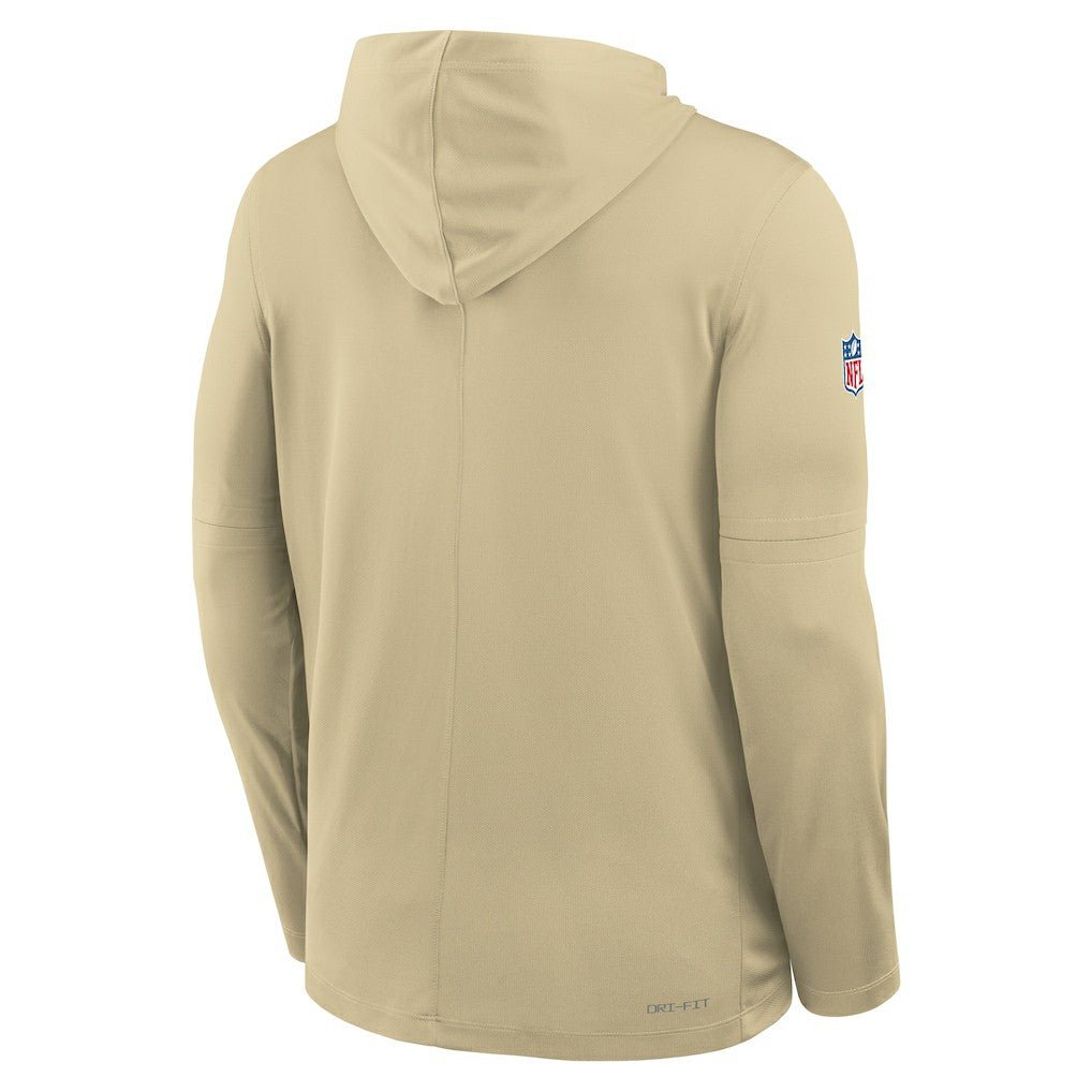 New Orleans Saints Sideline Pass Accuracy Dri-FIT Long Sleeve Hoodie T-Shirt - Gold outlet