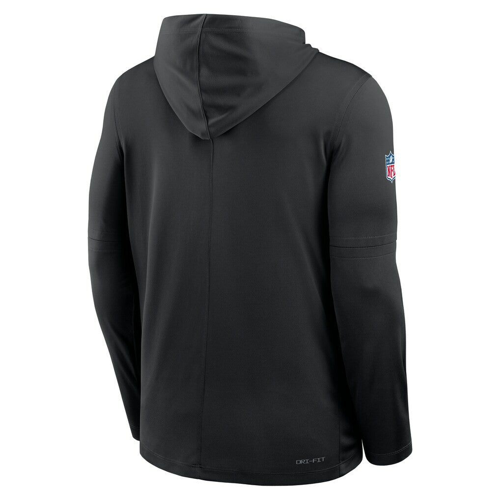New York Jets Sideline Pass Accuracy Dri-FIT Long Sleeve Hoodie T-Shirt - Black cheap