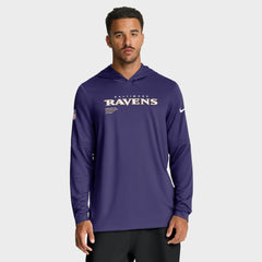 Baltimore Ravens Sideline Pure Fury Performance Long Sleeve Hoodie T-Shirt - Purple outlet