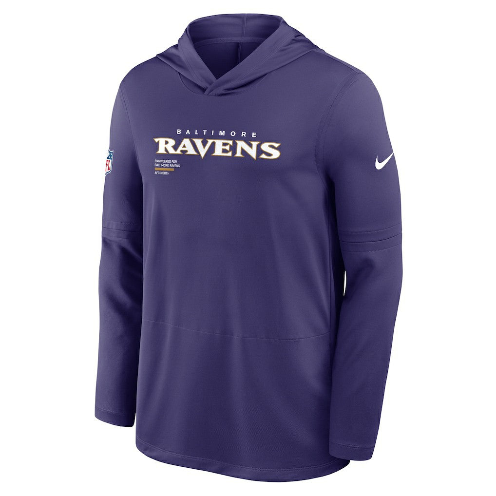 Baltimore Ravens Sideline Pure Fury Performance Long Sleeve Hoodie T-Shirt - Purple outlet