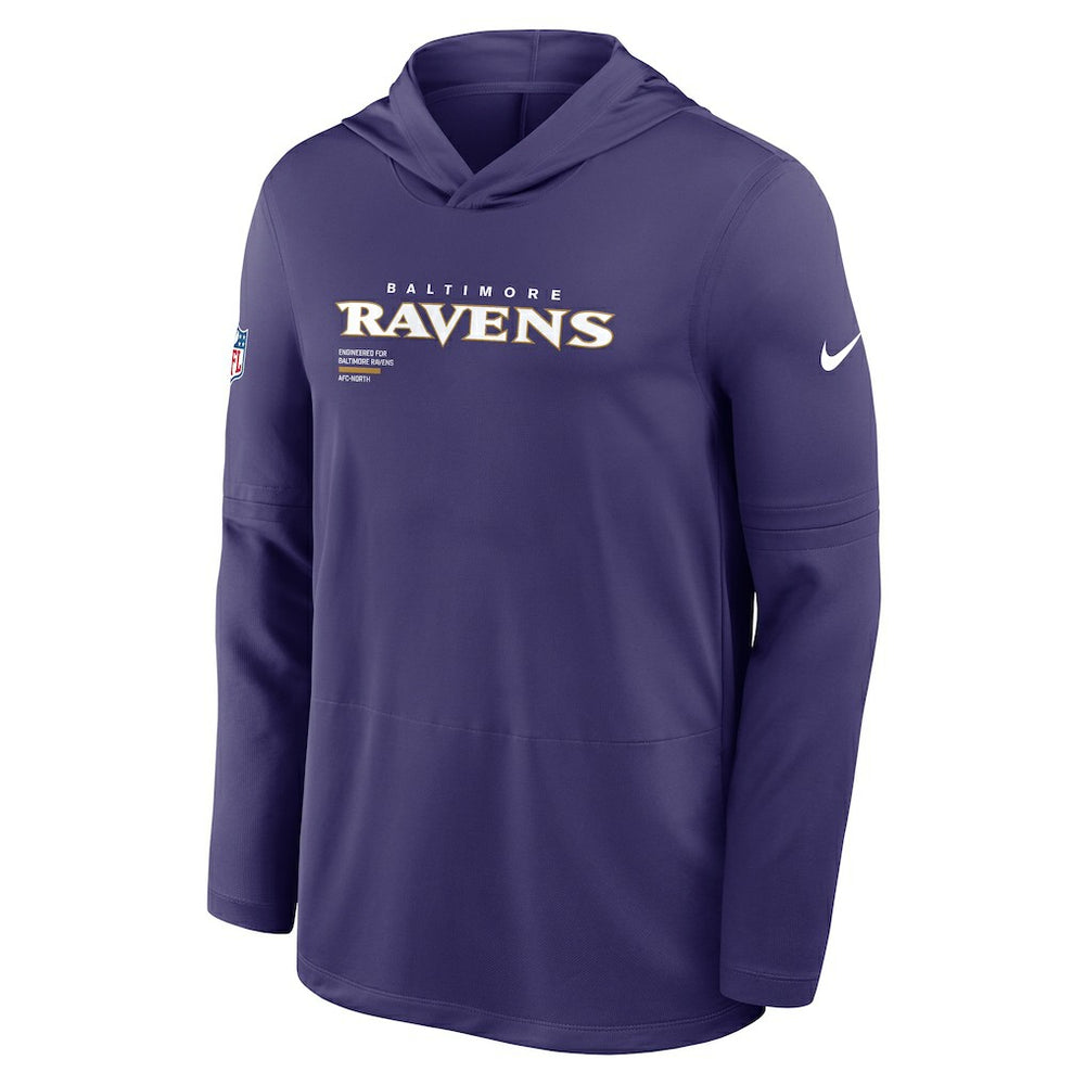 Baltimore Ravens Sideline Pure Fury Performance Long Sleeve Hoodie T-Shirt - Purple outlet