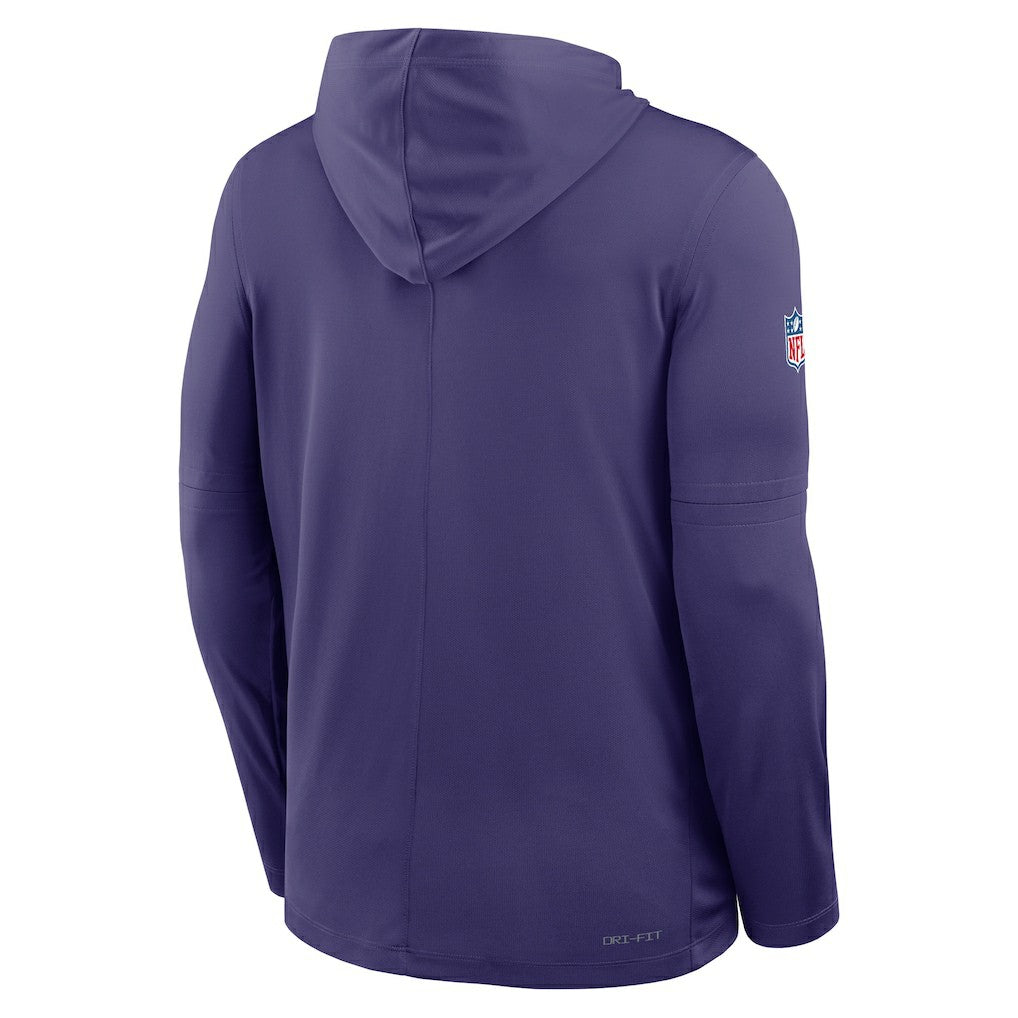 Baltimore Ravens Sideline Pure Fury Performance Long Sleeve Hoodie T-Shirt - Purple outlet