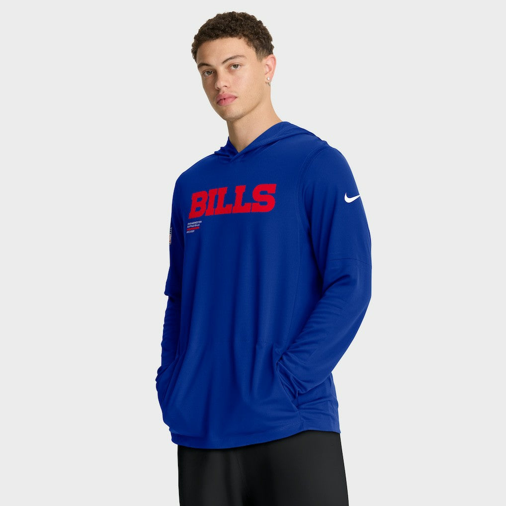 Buffalo Bills Sideline Pure Fury Performance Long Sleeve Hoodie T-Shirt - Royal sale