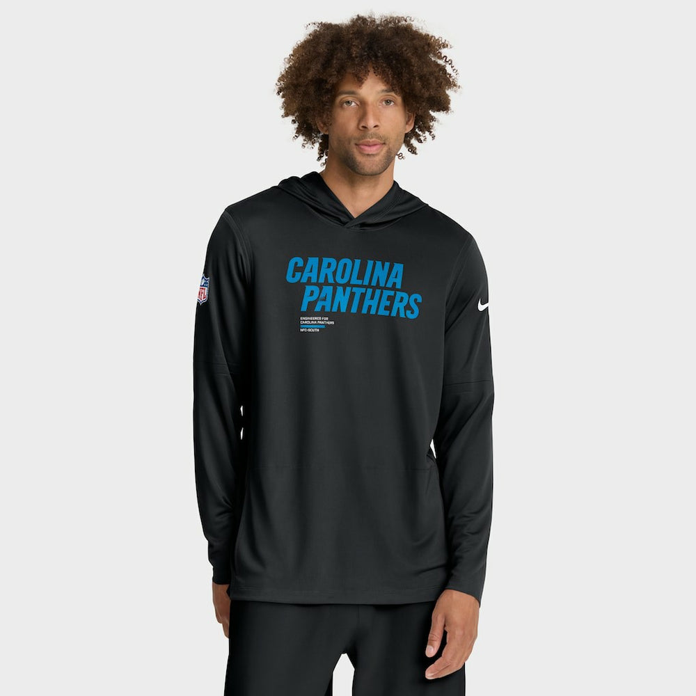 Carolina Panthers Sideline Pure Fury Performance Long Sleeve Hoodie T-Shirt - Black sale
