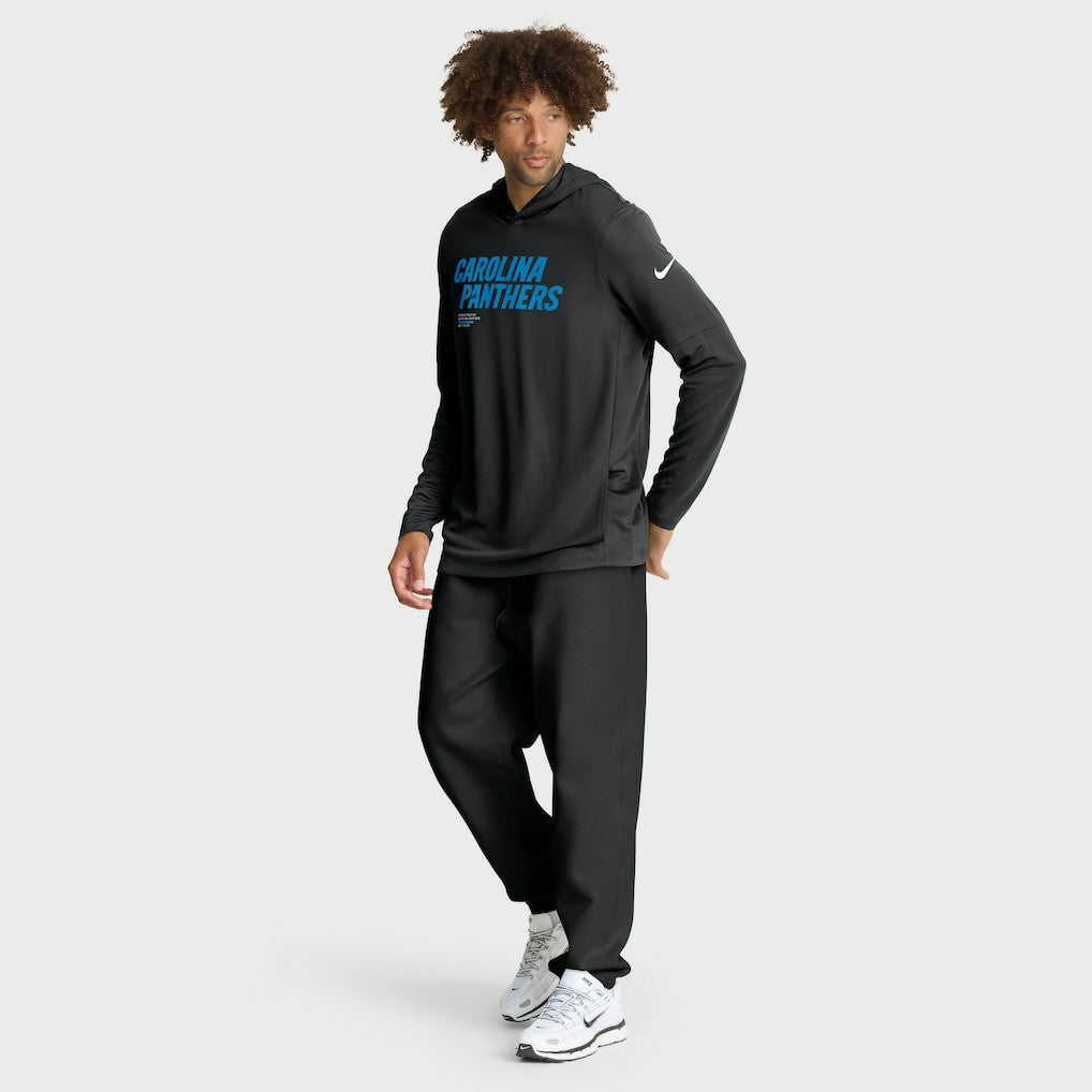 Carolina Panthers Sideline Pure Fury Performance Long Sleeve Hoodie T-Shirt - Black sale