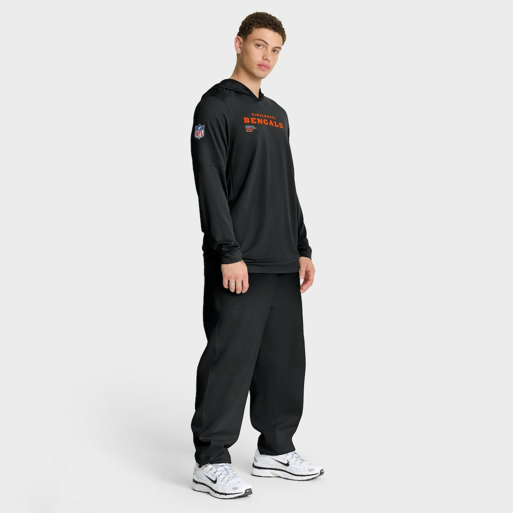 Cincinnati Bengals Sideline Pure Fury Performance Long Sleeve Hoodie T-Shirt - Black sale