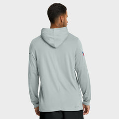 Las Vegas Raiders Sideline Pure Fury Performance Long Sleeve Hoodie T-Shirt - Silver for sale