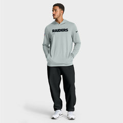 Las Vegas Raiders Sideline Pure Fury Performance Long Sleeve Hoodie T-Shirt - Silver for sale