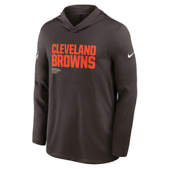 Cleveland Browns Sideline Pure Fury Performance Long Sleeve Hoodie T-Shirt - Brown for sale