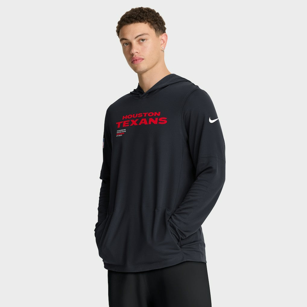 Houston Texans Sideline Pure Fury Performance Long Sleeve Hoodie T-Shirt - Navy online