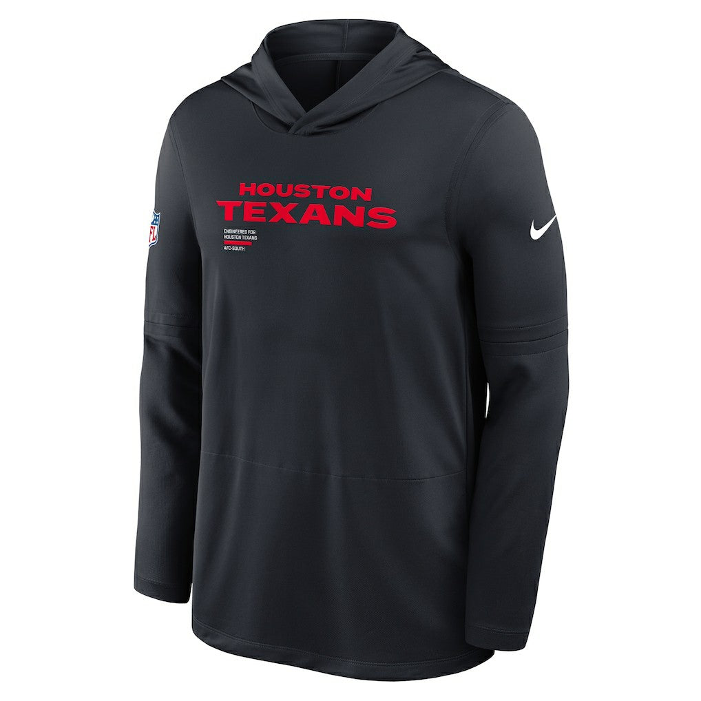 Houston Texans Sideline Pure Fury Performance Long Sleeve Hoodie T-Shirt - Navy online