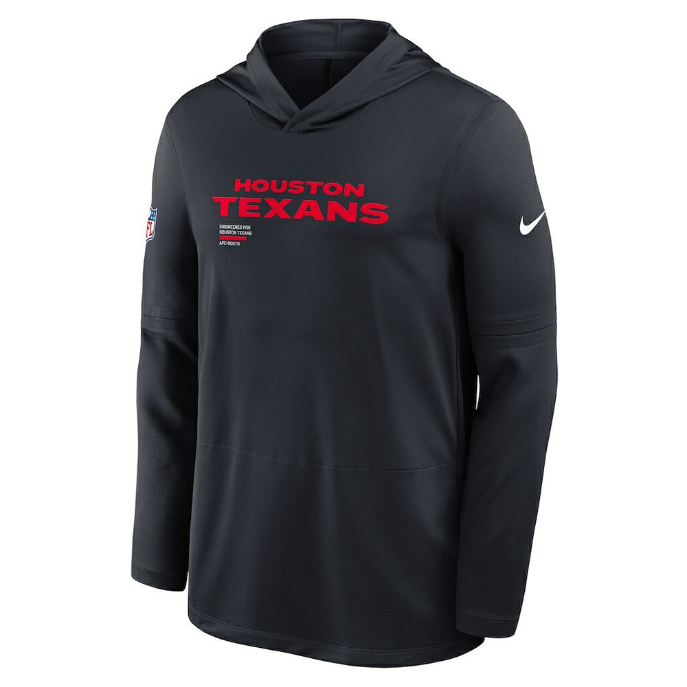 Houston Texans Sideline Pure Fury Performance Long Sleeve Hoodie T-Shirt - Navy online