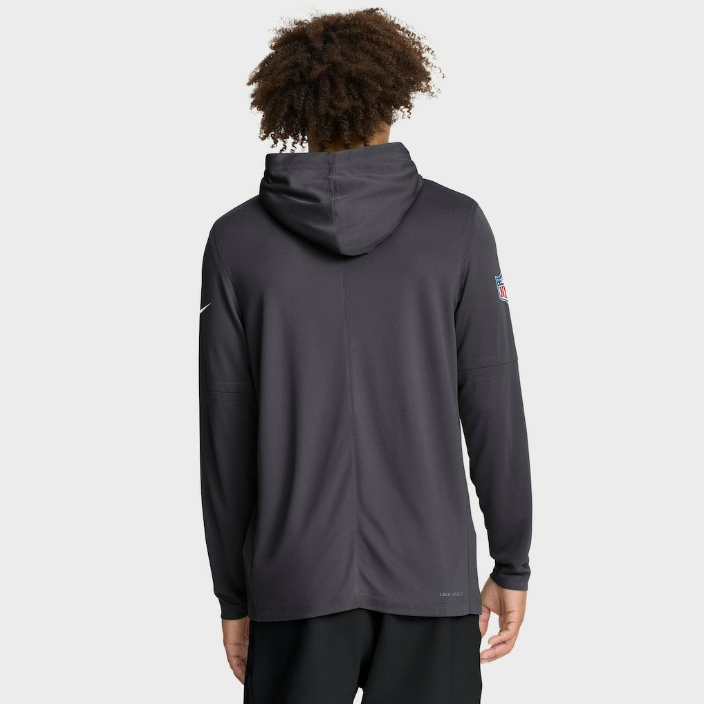 Dallas Cowboys Sideline Pure Fury Performance Long Sleeve Hoodie T-Shirt - Anthracite outlet