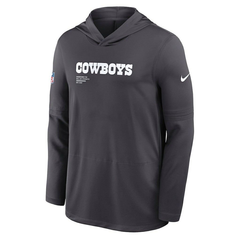 Dallas Cowboys Sideline Pure Fury Performance Long Sleeve Hoodie T-Shirt - Anthracite outlet