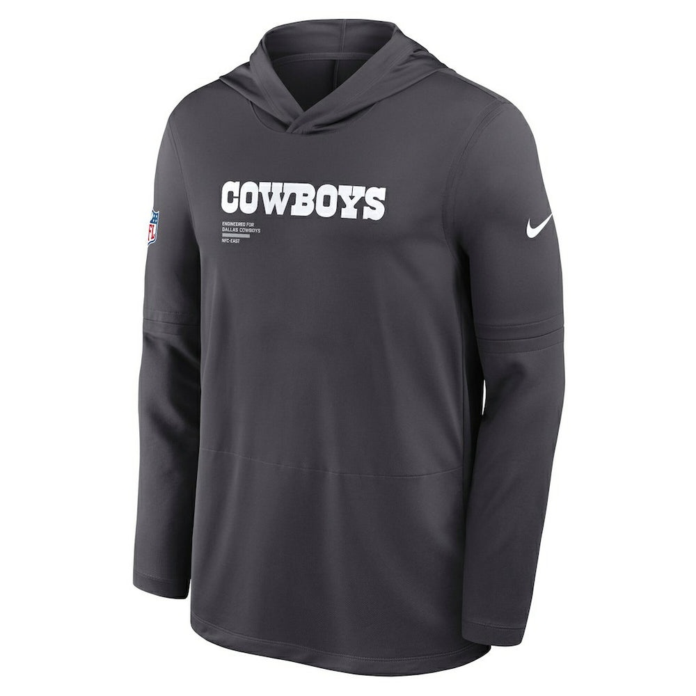 Dallas Cowboys Sideline Pure Fury Performance Long Sleeve Hoodie T-Shirt - Anthracite outlet