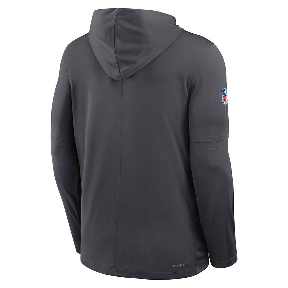 Dallas Cowboys Sideline Pure Fury Performance Long Sleeve Hoodie T-Shirt - Anthracite outlet